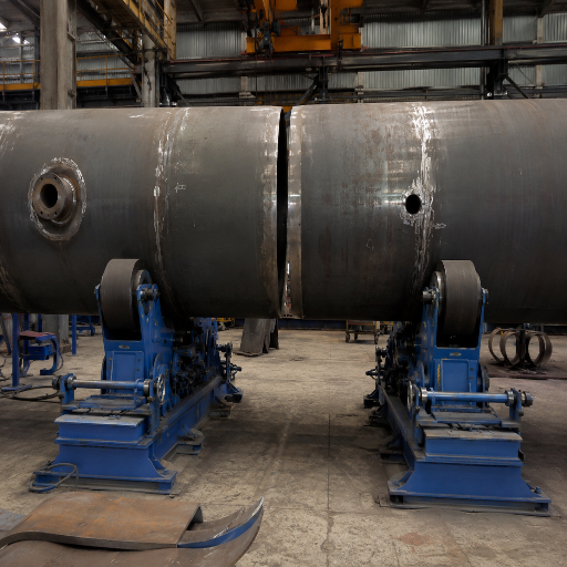 ABOKE fit-up rotator aligning two shell sections
