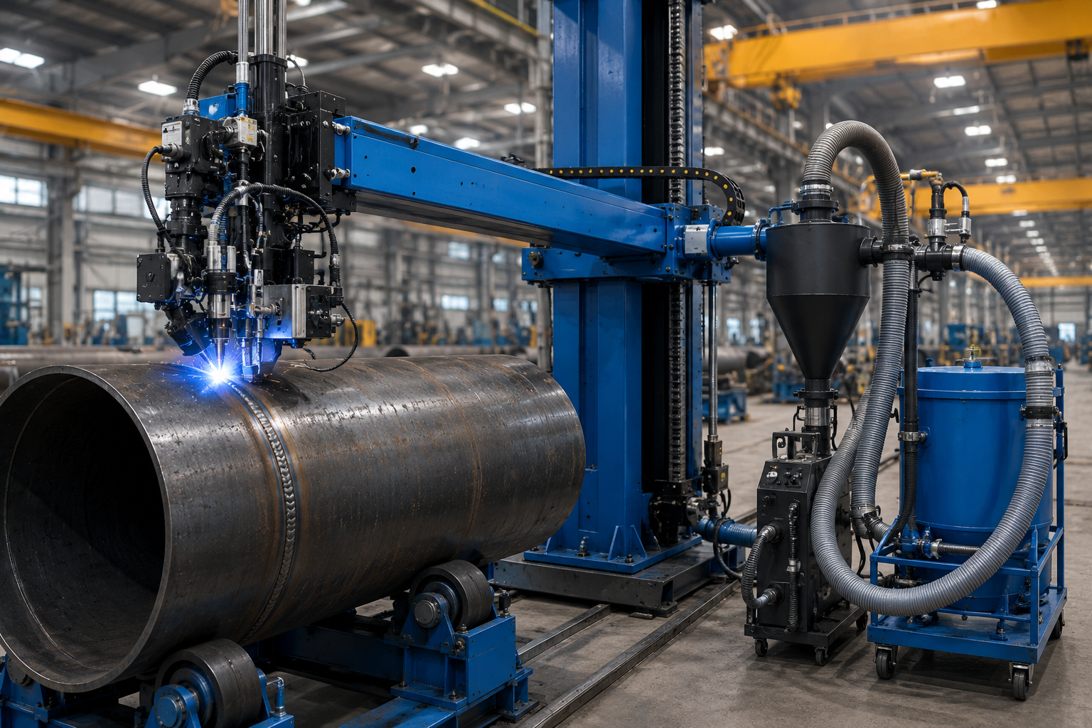 More than 30% reduction in SAW flux waste on circumferential pipe welds