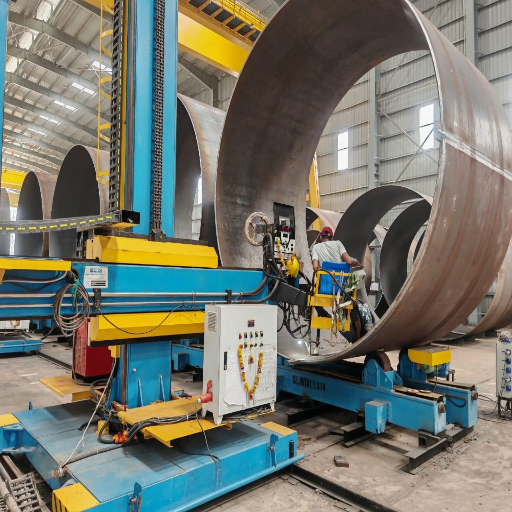 ABOKE Pipe Welding Rotator Manufacturing Facility - Production Line View 2