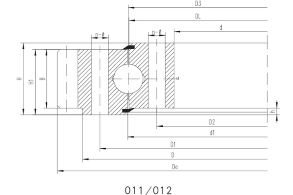 Single-row four-point contact ball 011-012 schematic