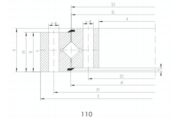 Single-row cross roller 110 schematic