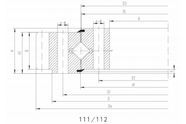 Single-row cross roller 111-112 technical layout
