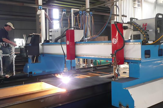 Aubrik CNC plasma cutting and shot blasting raw-material pretreatment