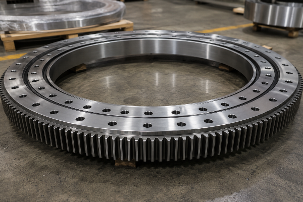 Engineering diagram of a heavy-duty slewing bearing