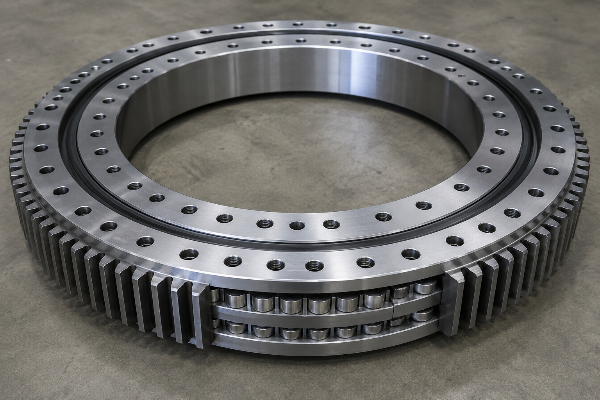 Slewing bearing carrying axial, radial, and tilting-moment loads