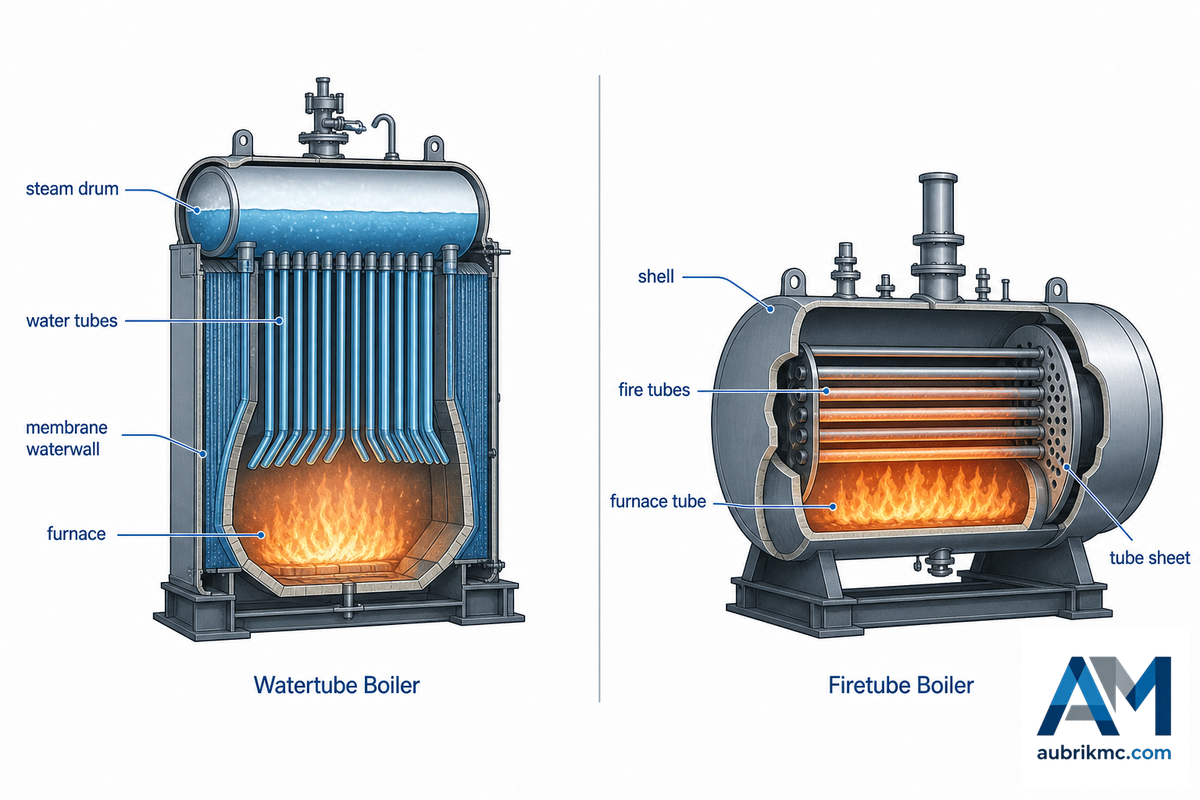 Watertube vs Firetube: How Boiler Type Drives the Equipment — Aubrik