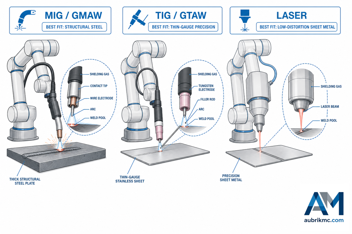 Which Welding Process Fits a Cobot: MIG, TIG, or Laser? — Aubrik