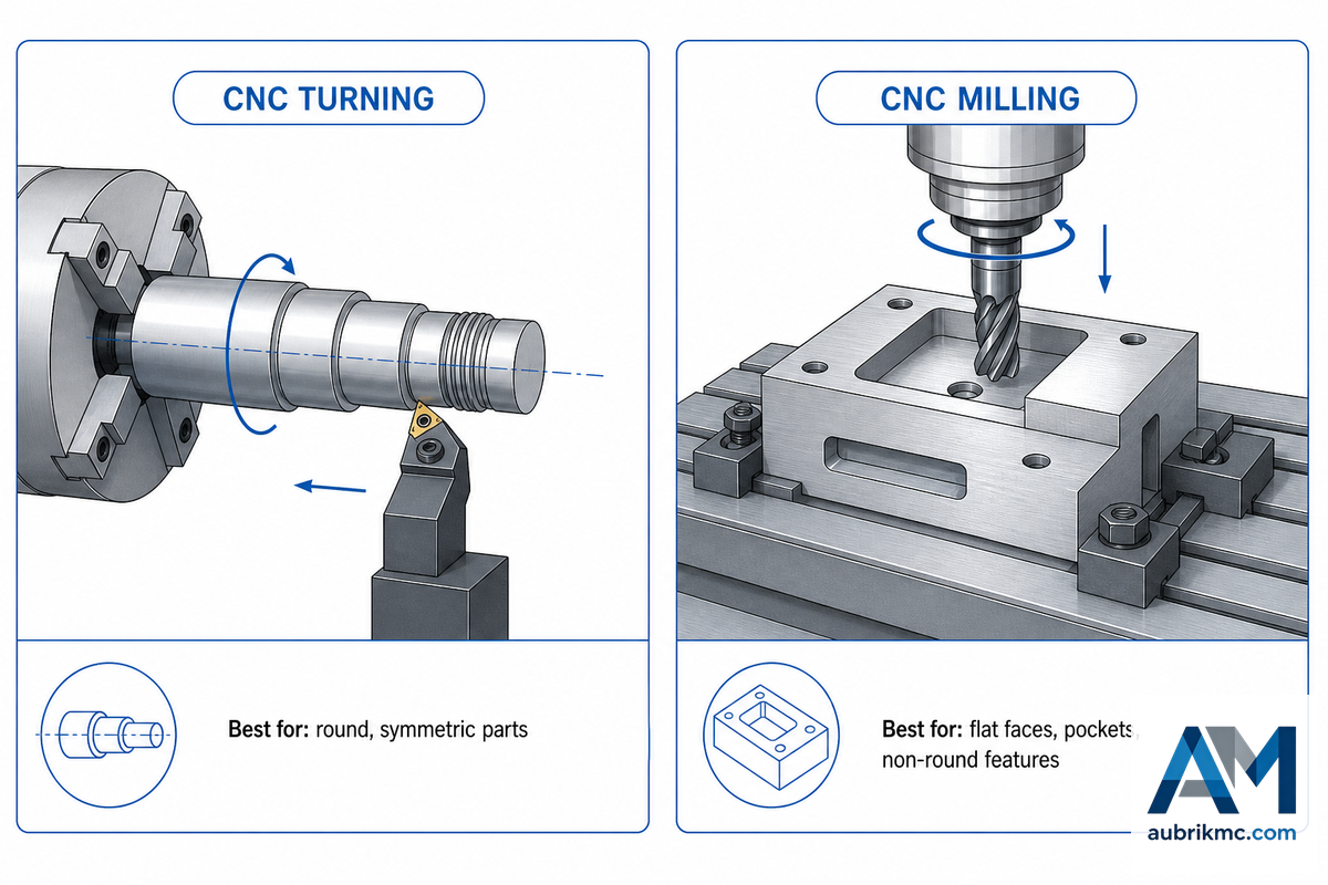 CNC Turning vs. CNC Milling — Aubrik