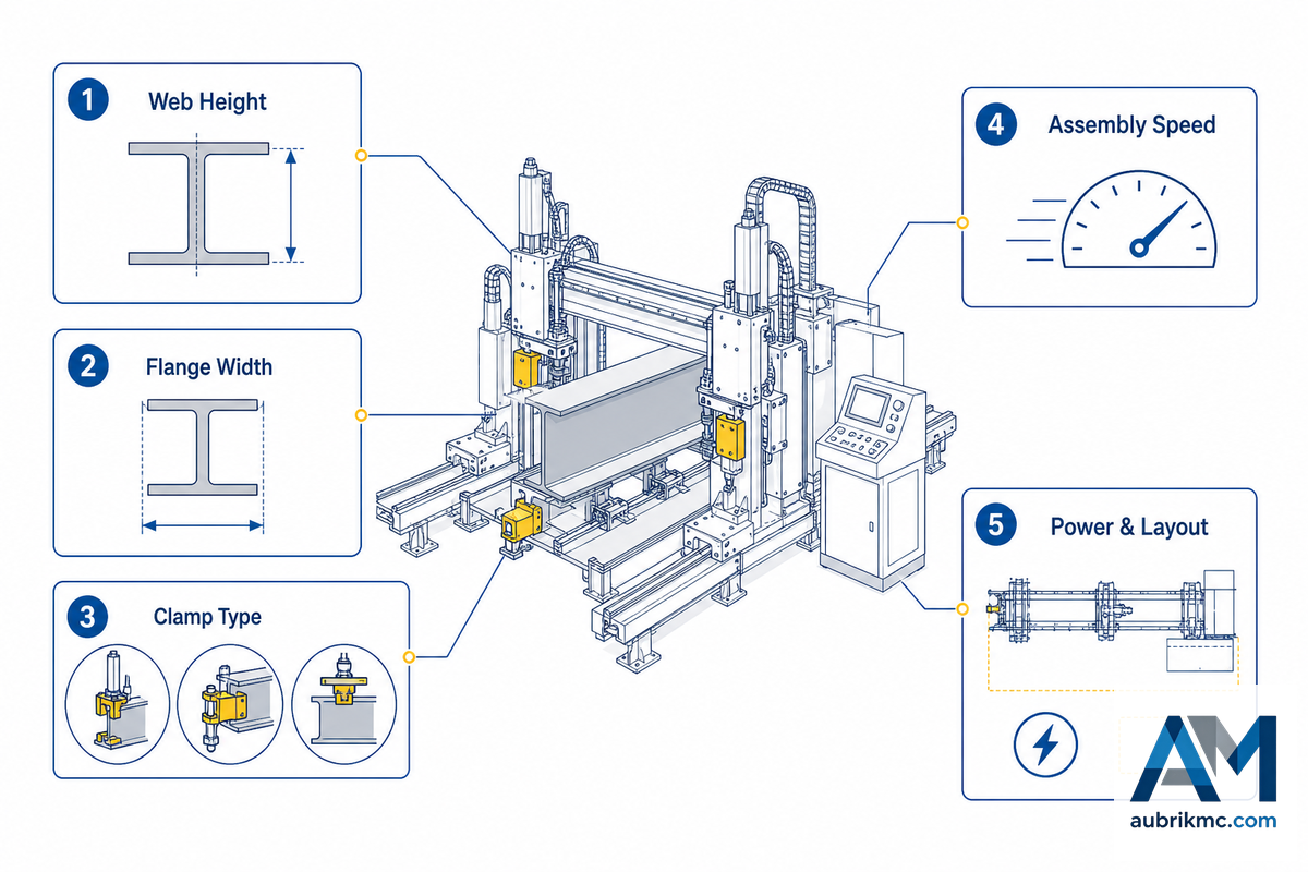 Core RFQ Specifications: Web Height, Flange Width, Clamping, Speed and Power — WUXI Aubrik