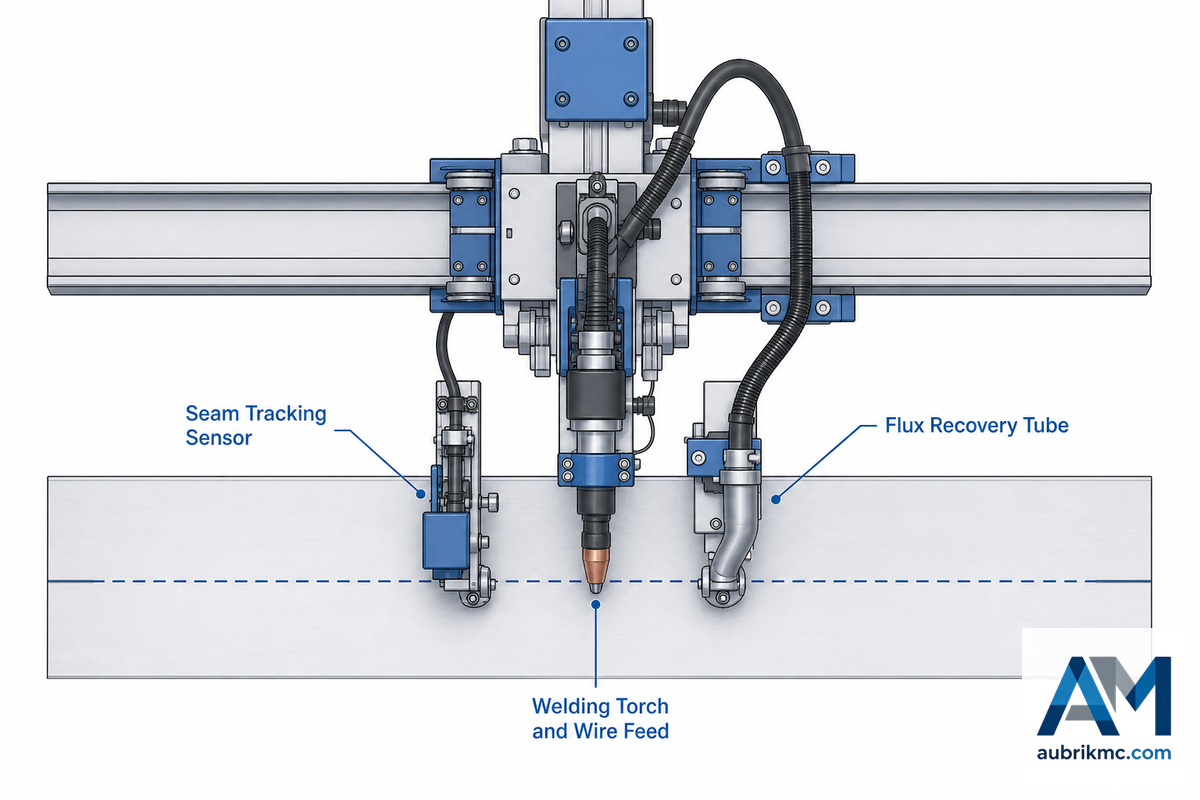 Seam Tracking, Flux Recovery, and Weld Stability — Aubrik