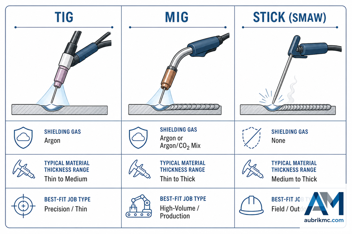 TIG, MIG, Stick, Which Welding Process Fits Your Job — Aubrik