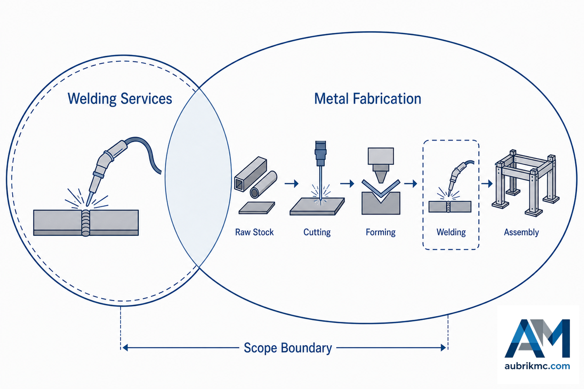 Metal Welding Services vs. Full Metal Fabrication, Where the Line Sits — Aubrik