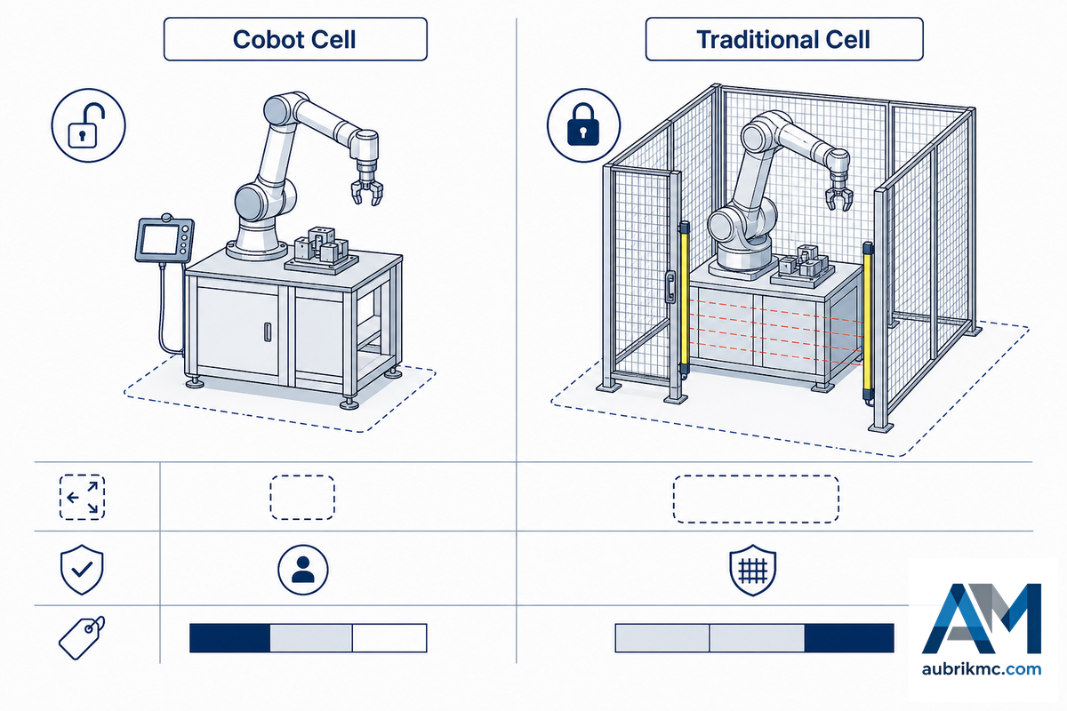 Cobot Welding Cells vs. Traditional Robotic Cells, Which Fits Your Shop? — Aubrik