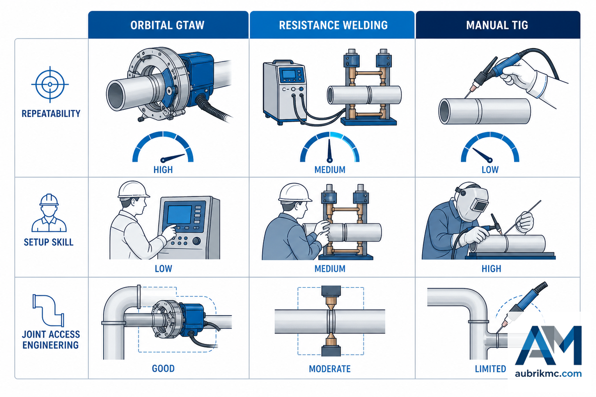 Orbital GTAW, Resistance Subtypes, and Manual TIG — Aubrik