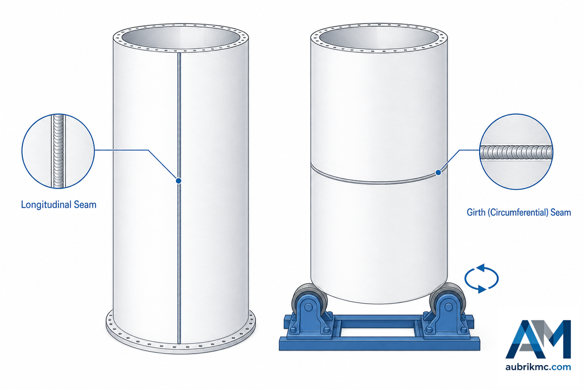 Longitudinal Seam vs Girth Seam: Two Welds, Two Equipment Setups — Aubrik