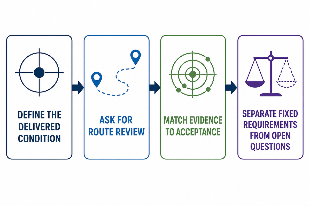 Four-step RFQ briefing workflow for CNC machining and metal welding