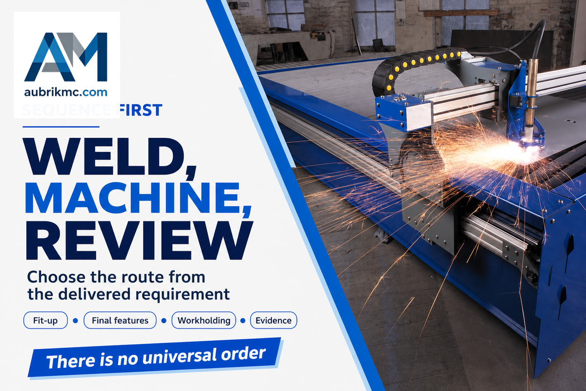 Welded structure prepared for final CNC machining