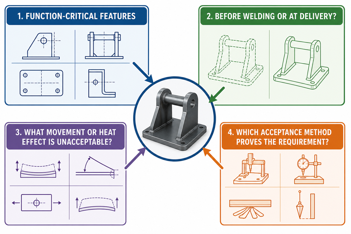 Post-weld tolerance map for machined welded assemblies