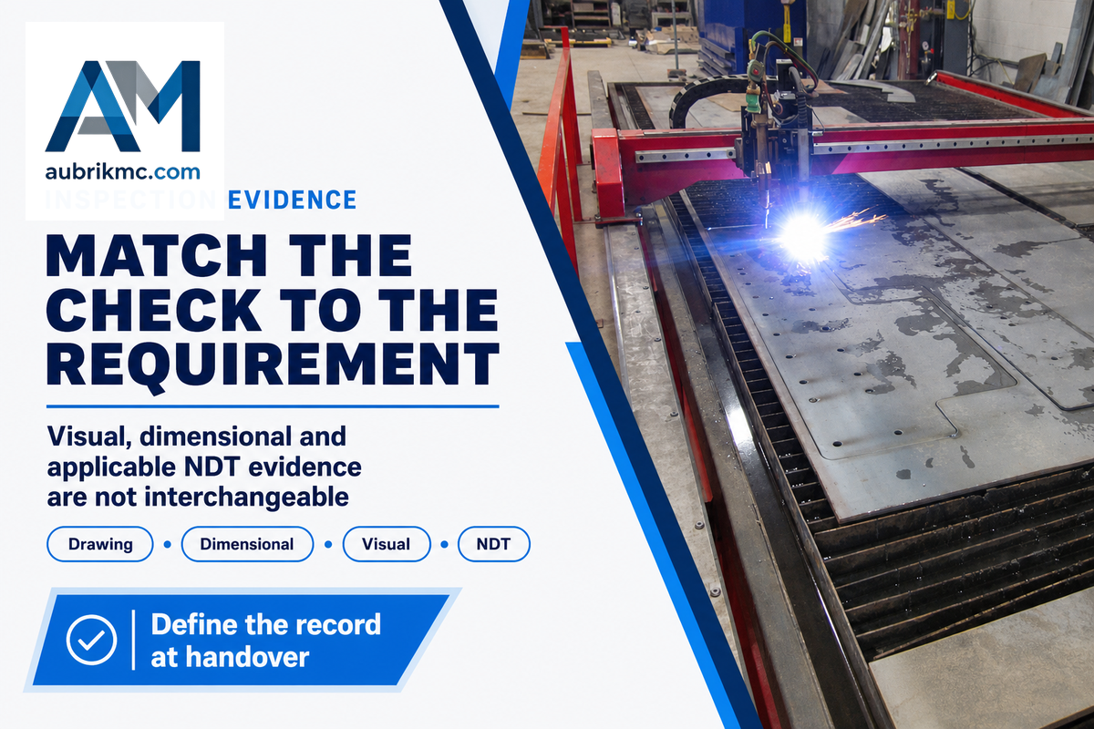 Dimensional inspection of a machined welded component