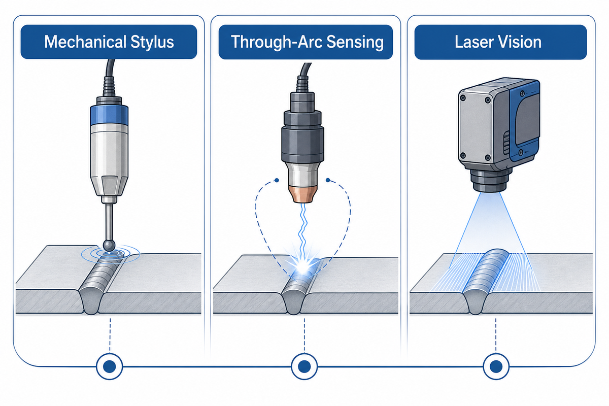 4. Seam-Tracking on a Rotating Pipe: Mechanical, Through-Arc, and Laser Compared — Aubrik