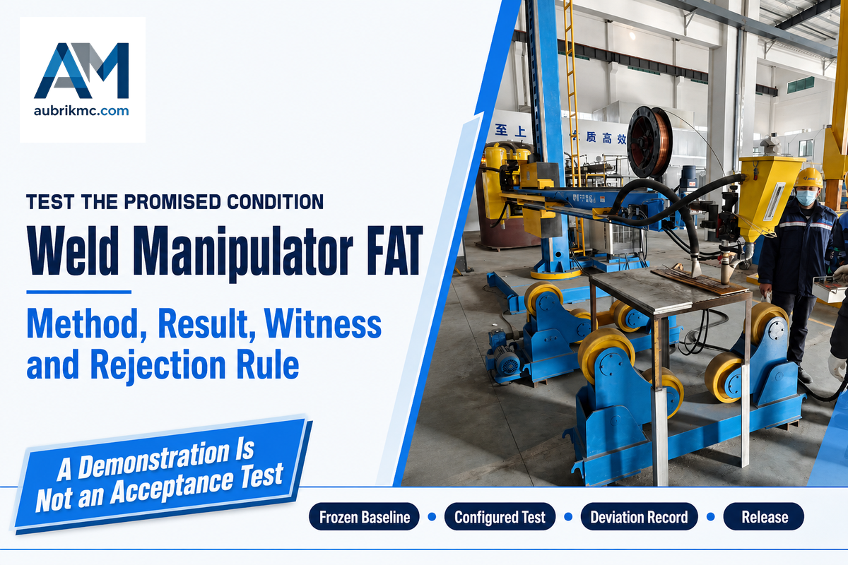 7. Build a Weld Manipulator FAT That Tests the Promised Condition — Aubrik