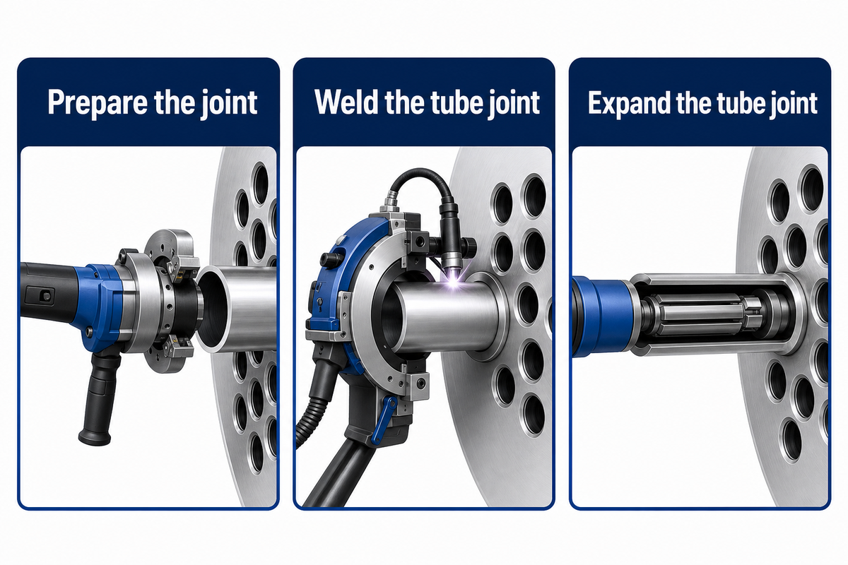 Preparation, welding and expansion perform different jobs