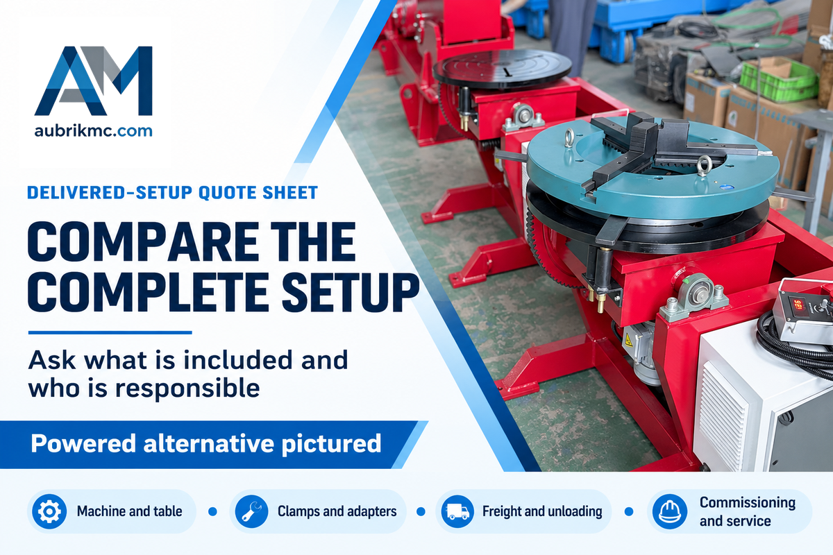 Powered positioner illustrating the components to clarify in a complete equipment quotation