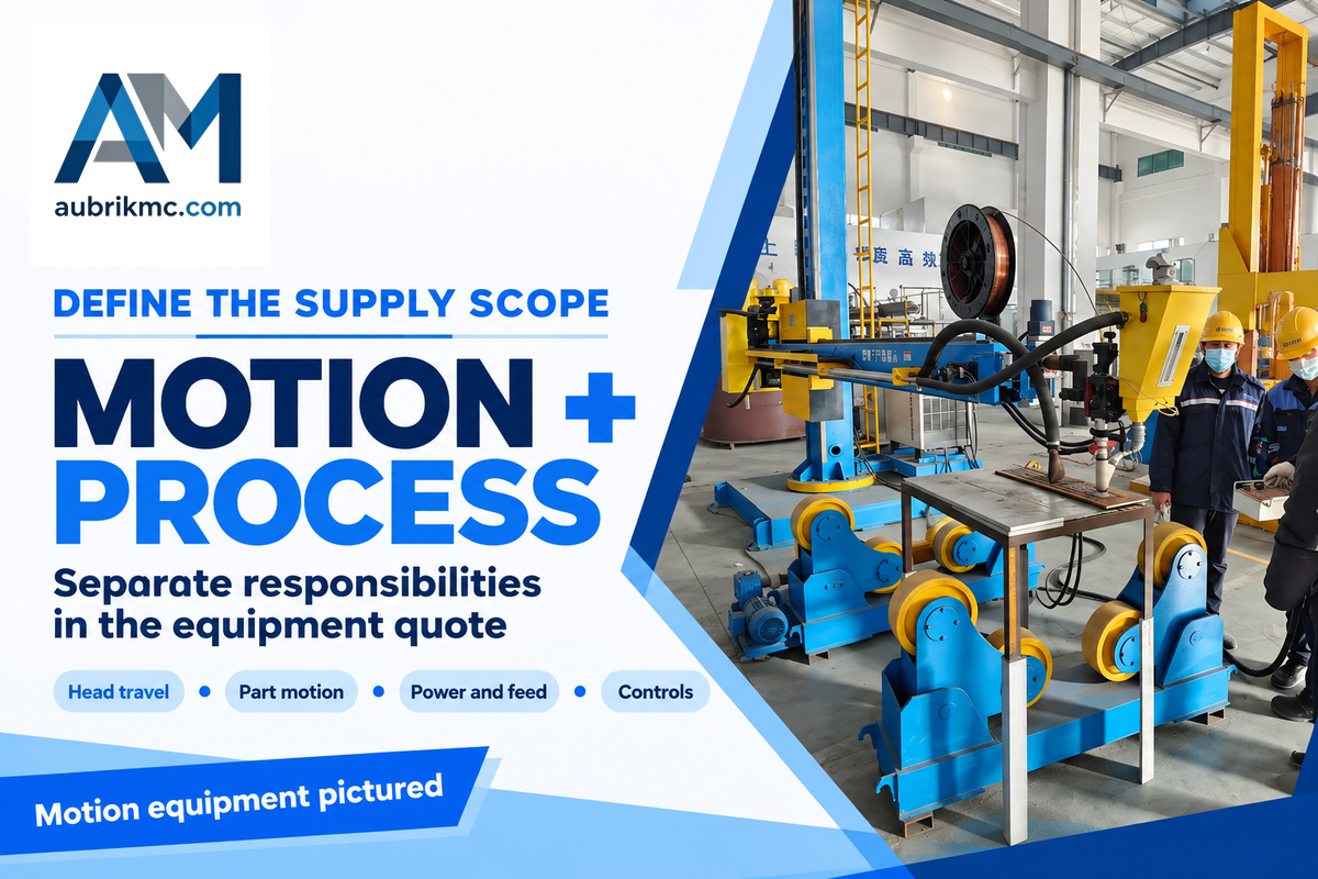 Separate motion, process and controls in the equipment quote; Aubrik motion equipment pictured.