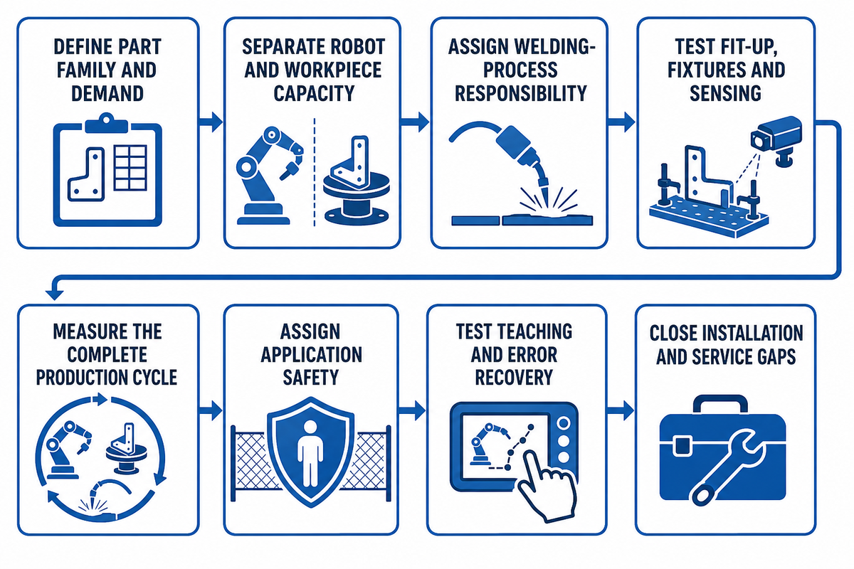 Eight complete buyer checks for choosing and accepting a cobot welding system