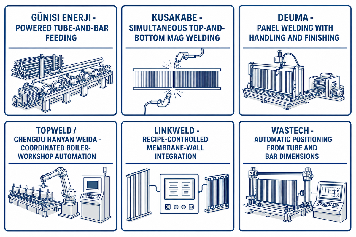 Best-fit map for entries 15-20: powered feed, two-sided MAG, handling, workshop automation, recipe control, positioning
