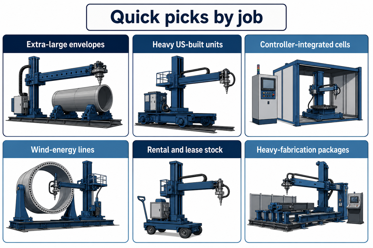 Six job types that welding manipulator manufacturers in this guide are picked for.