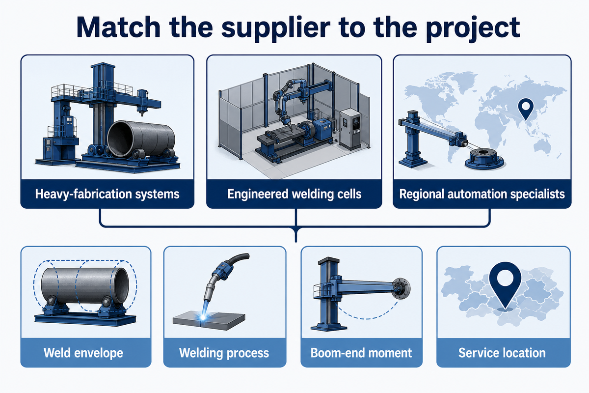 Three supplier groups matched to the project inputs a buyer should define first.