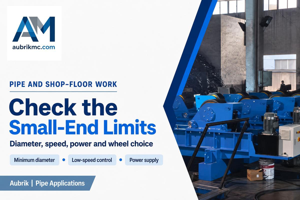 Compact pipe jobs require checks of minimum diameter, low-speed control, power supply and wheel type.