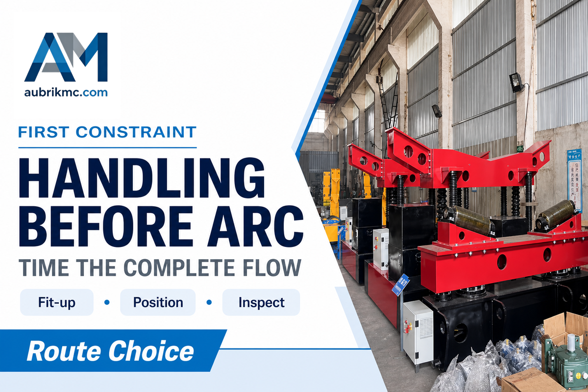 Welding turning rolls illustrate handling automation that may precede a robotic welding cell